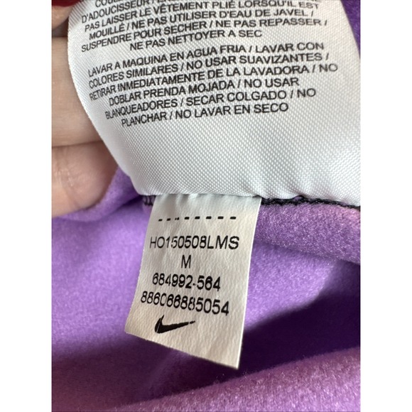 Nike Pro Blue Purple Dri-Fit Half-Zip Thumbholes Pullover Women's M - Picture 11 of 12